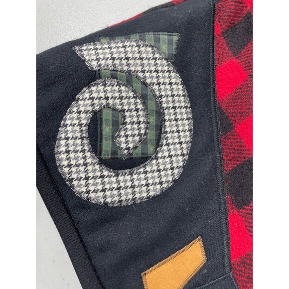 Vintage Buffalo Plaid Button Front Vest Womens XL Patchwork Appliqué Details Red - Picture 3 of 6